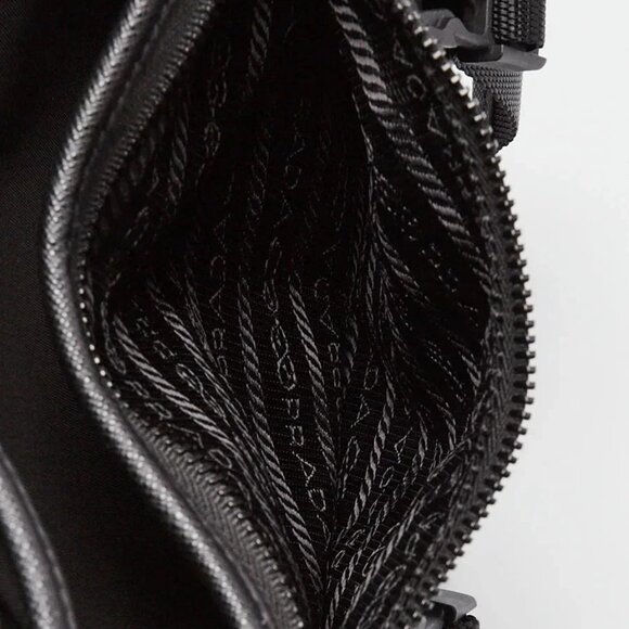 Prada Black Re-Nylon/Saffiano Crossbody Shoulder Bag - 2VD034 - Picture 12 of 12